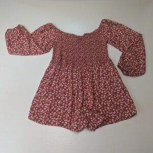 Rue 21 Size XL Dark Salmon Floral Romper